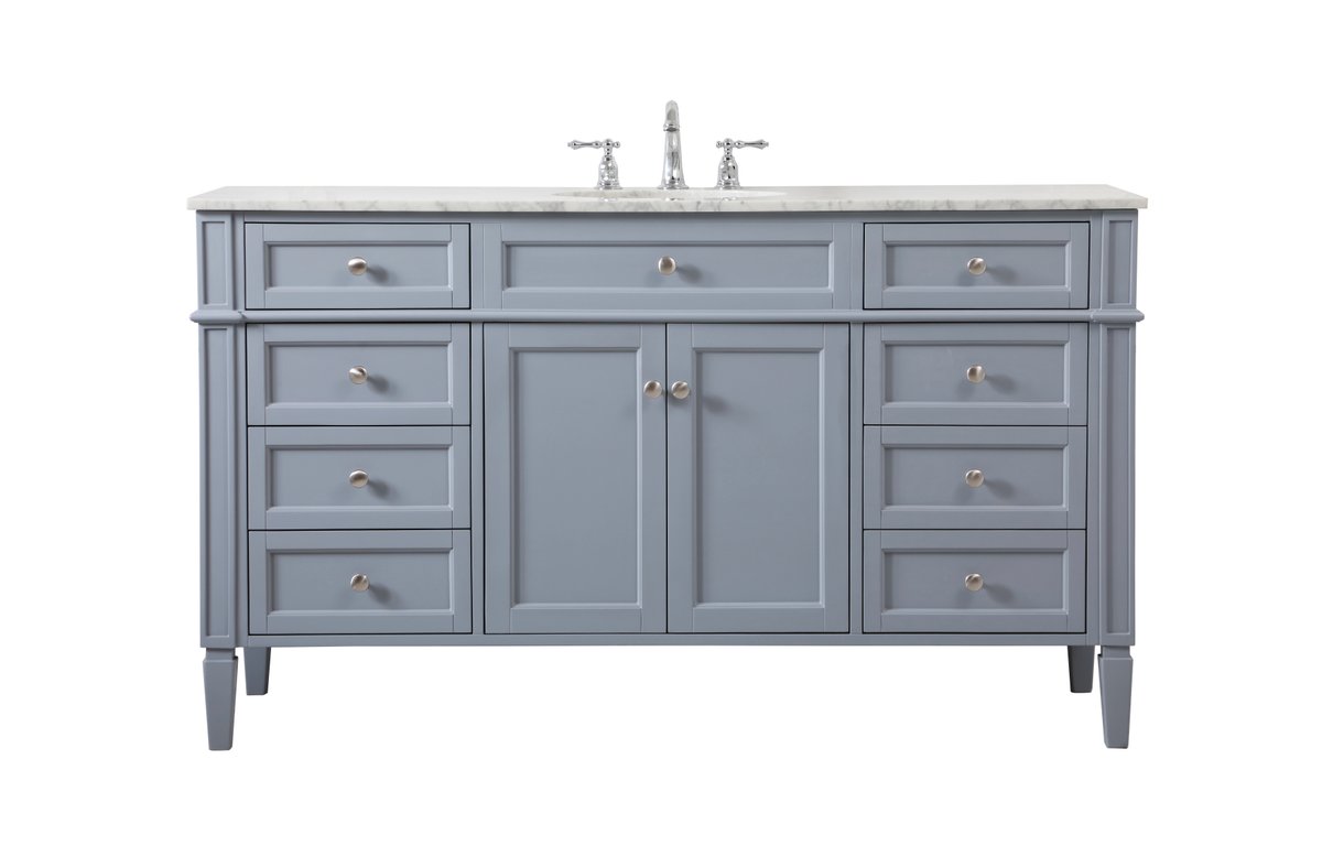 VF12560GR 60" Single Bathroom Vanity in Grey