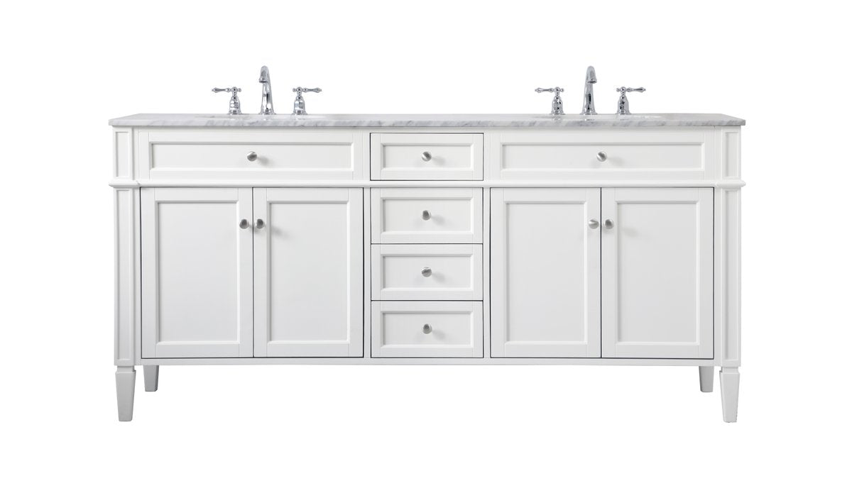 VF12572DWH 72" Double Bathroom Vanity in White
