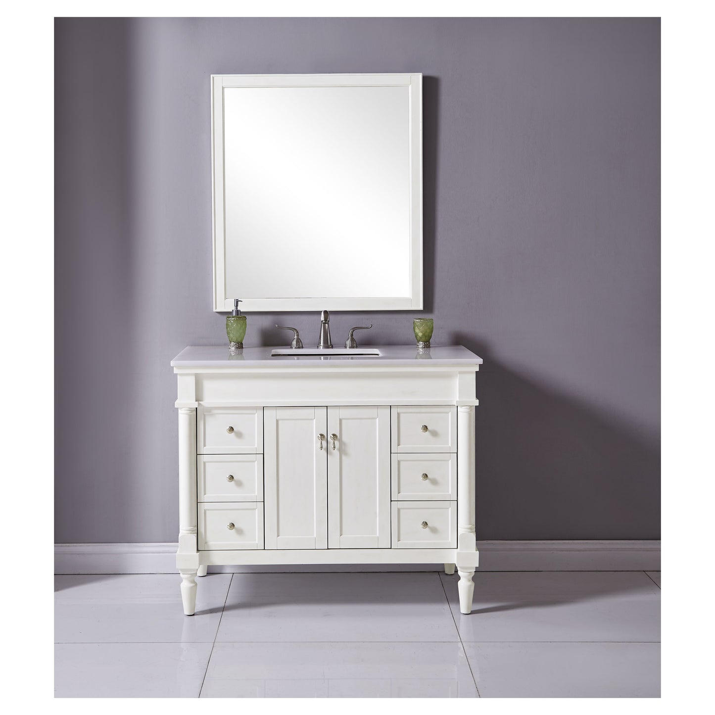 VF13042AW 42" Single Bathroom Vanity Set in Antique White