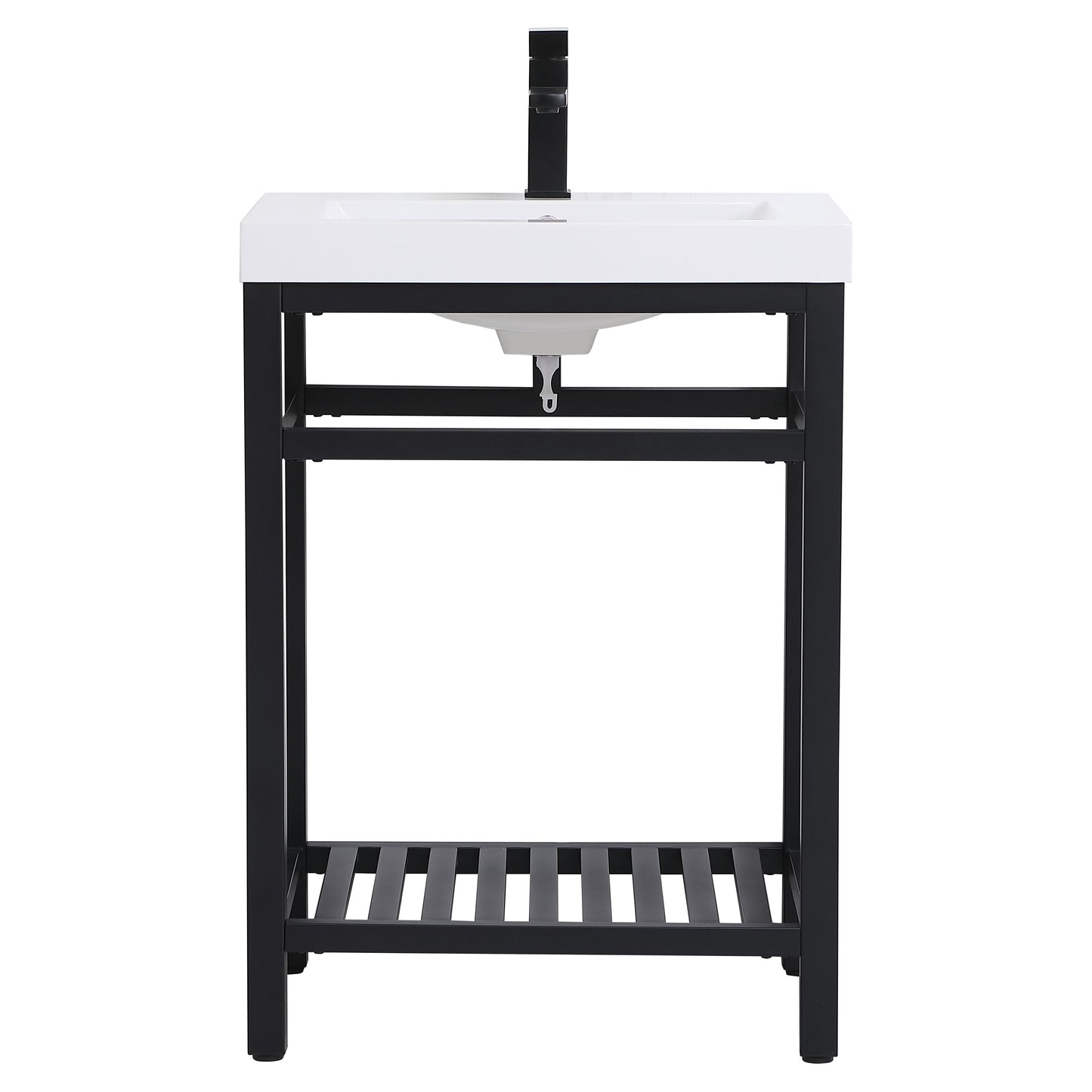 VF14024BK 24" Single Bathroom Metal Vanity in Black