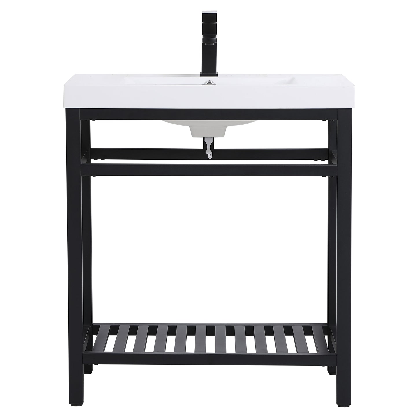 VF14030BK 30" Single Bathroom Metal Vanity in Black