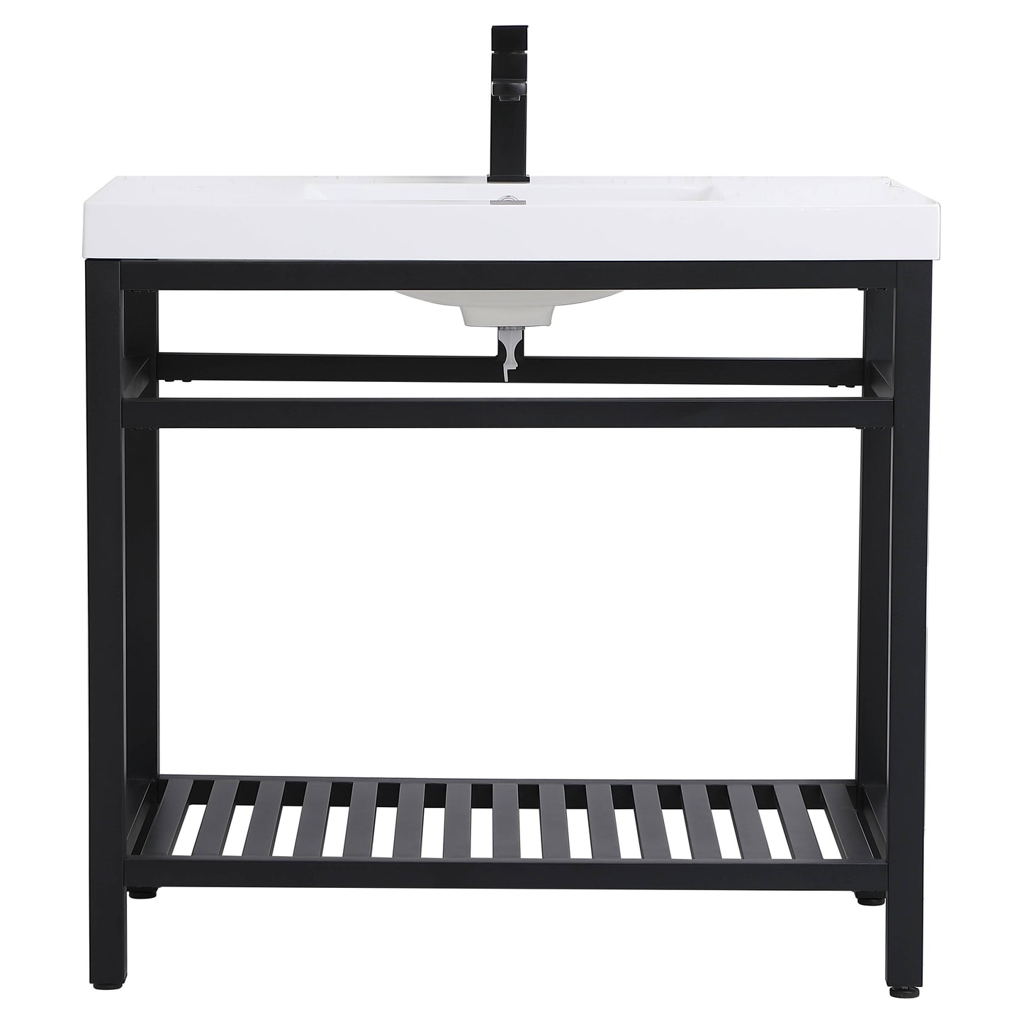 VF14036BK 36" Single Bathroom Metal Vanity in Black
