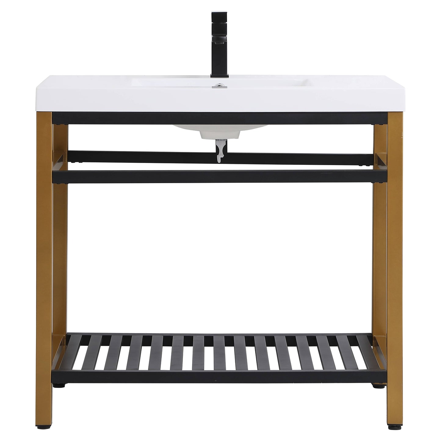 VF14036GB 36" Single Bathroom Metal Vanity in Golden Black