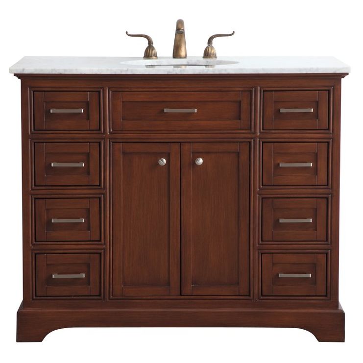 VF15042TK 42" Single Bathroom Vanity Set in Teak