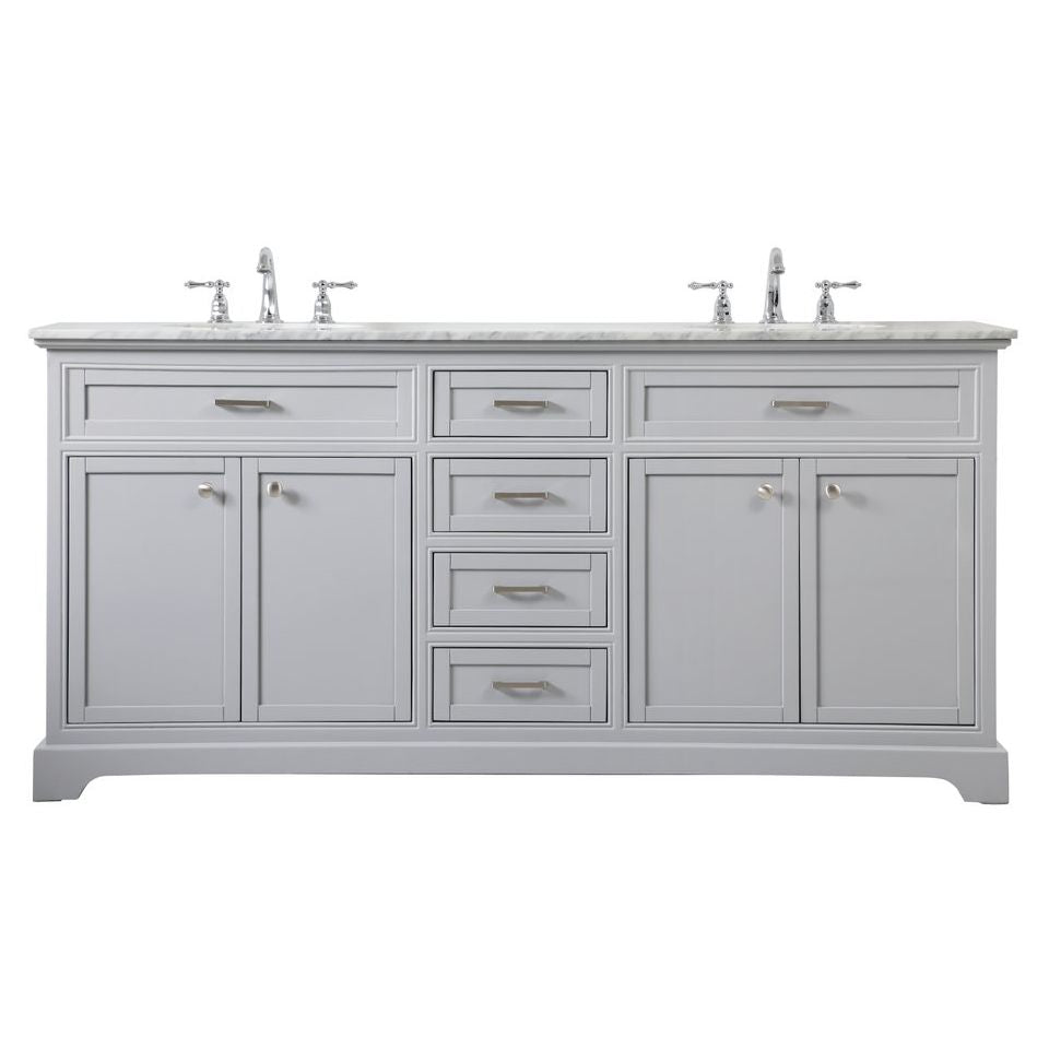 VF15072DGR 72" Double Bathroom Vanity in Grey