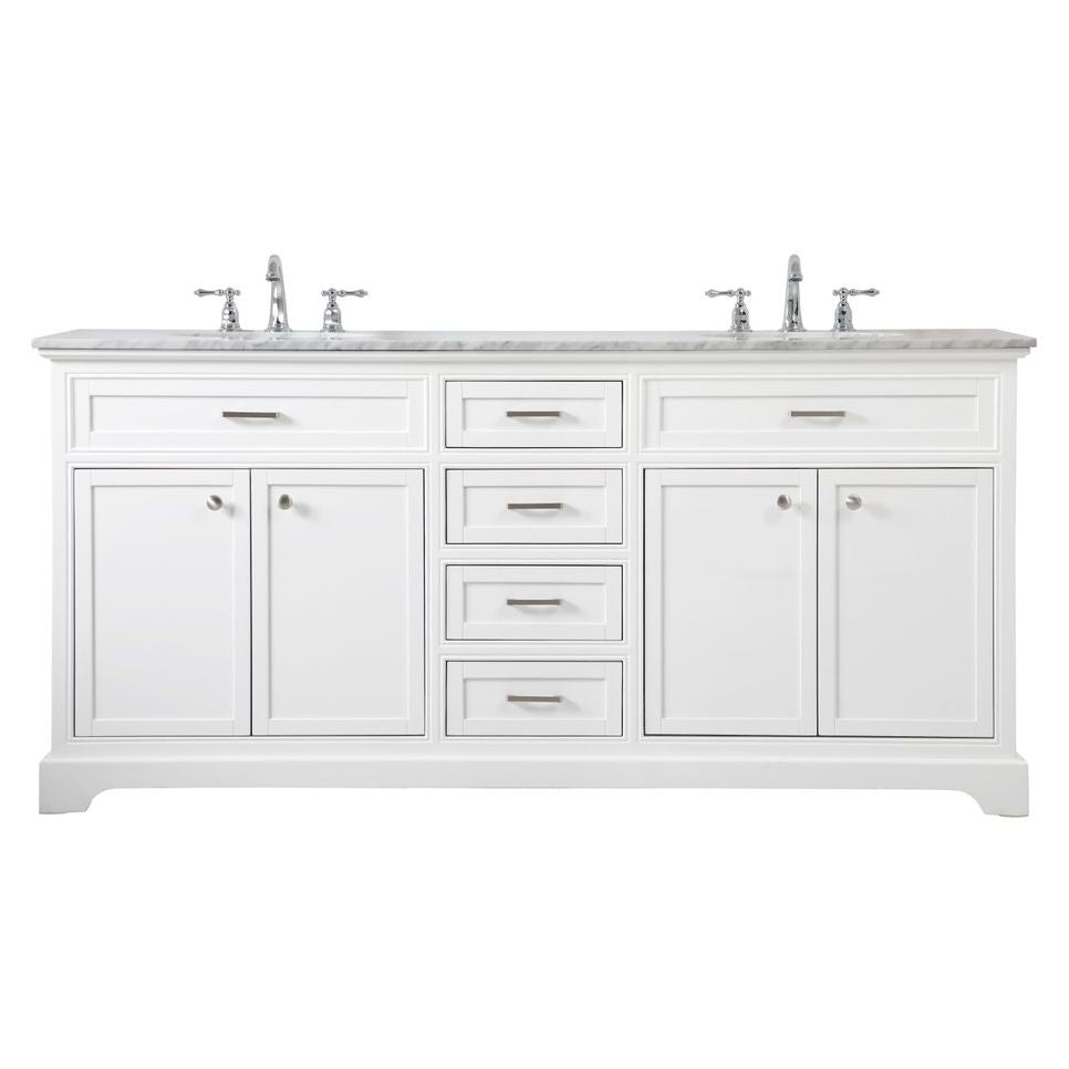 VF15072DWH 72" Double Bathroom Vanity in White