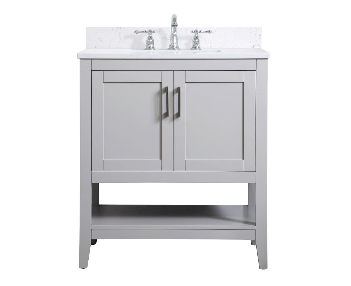 VF16030GR-BS 30" Single Bathroom Vanity in Grey With Backsplash