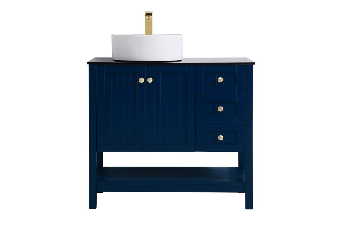 VF16236BL 36" Vessel Sink Bathroom Vanity in Blue