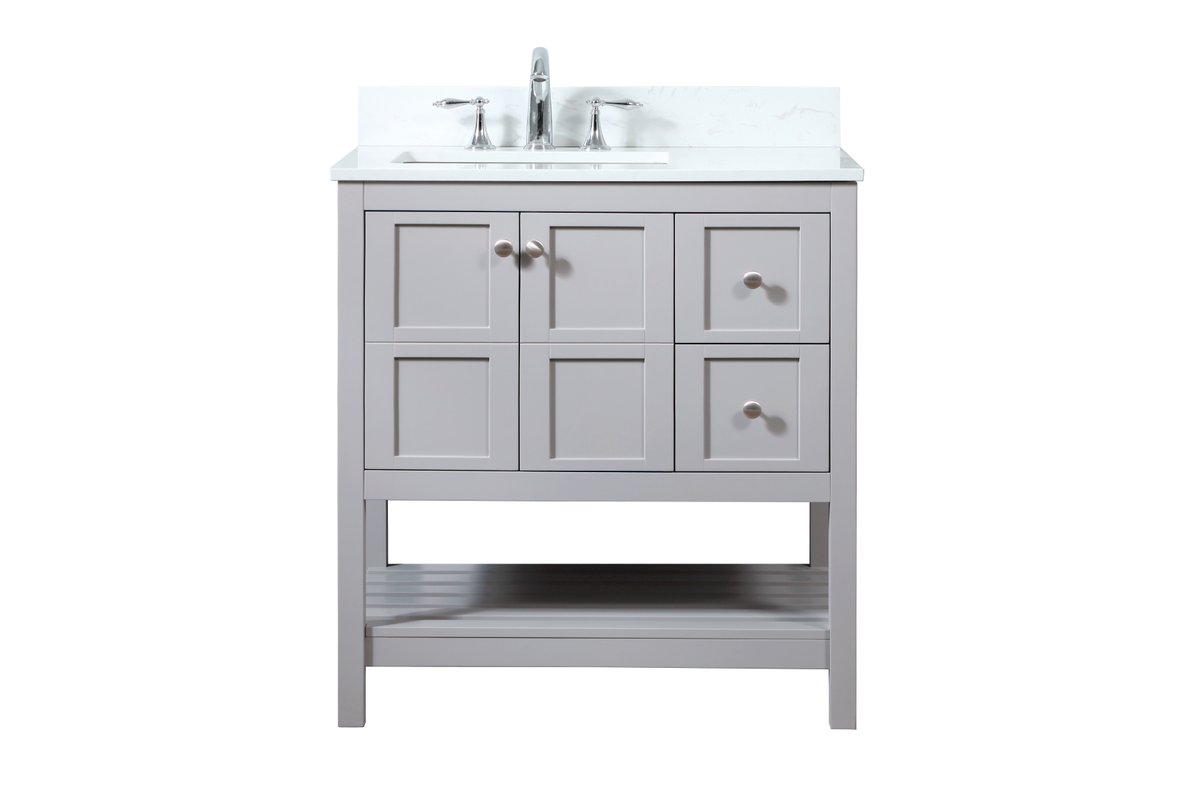 VF16432GR-BS 32" Single Bathroom Vanity in Grey With Backsplash