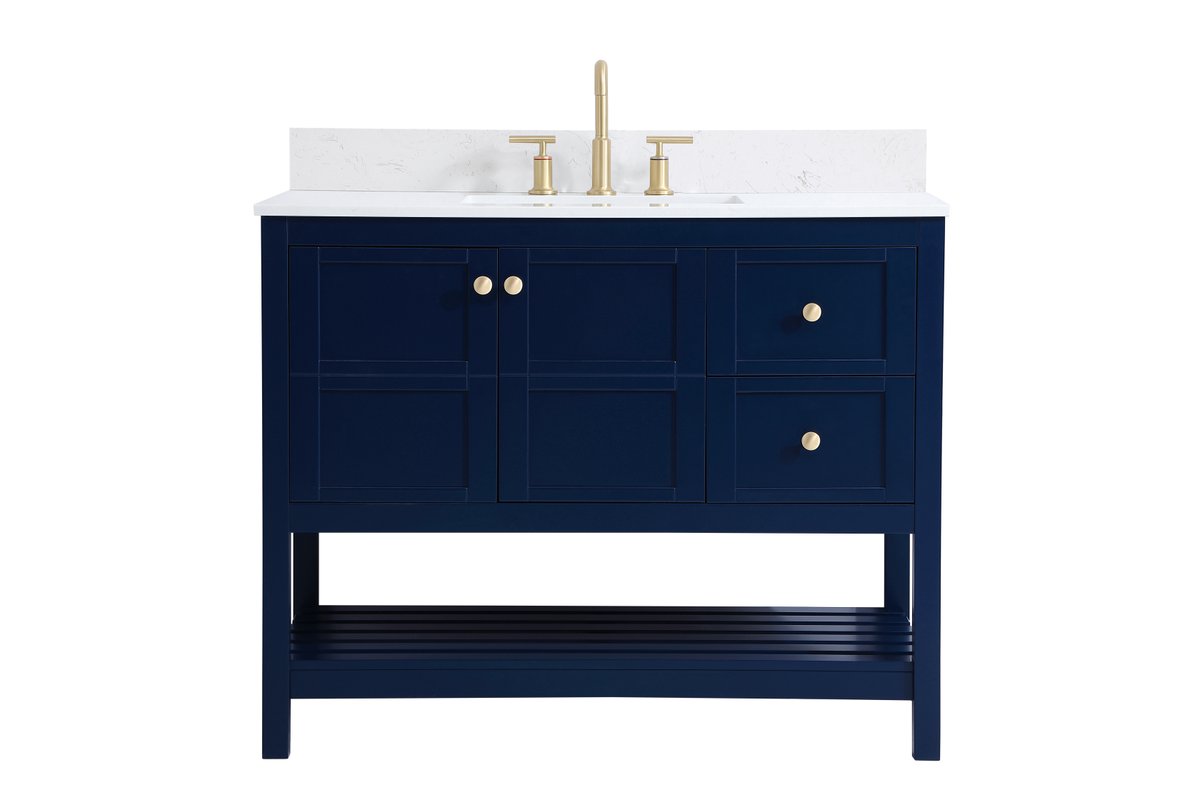 VF16442BL-BS 42" Single Bathroom Vanity in Blue With Backsplash