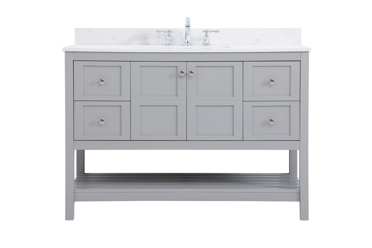 VF16448GR-BS 48" Single Bathroom Vanity in Gray With Backsplash