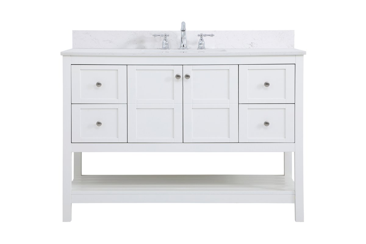 VF16448WH-BS 48" Single Bathroom Vanity in White With Backsplash