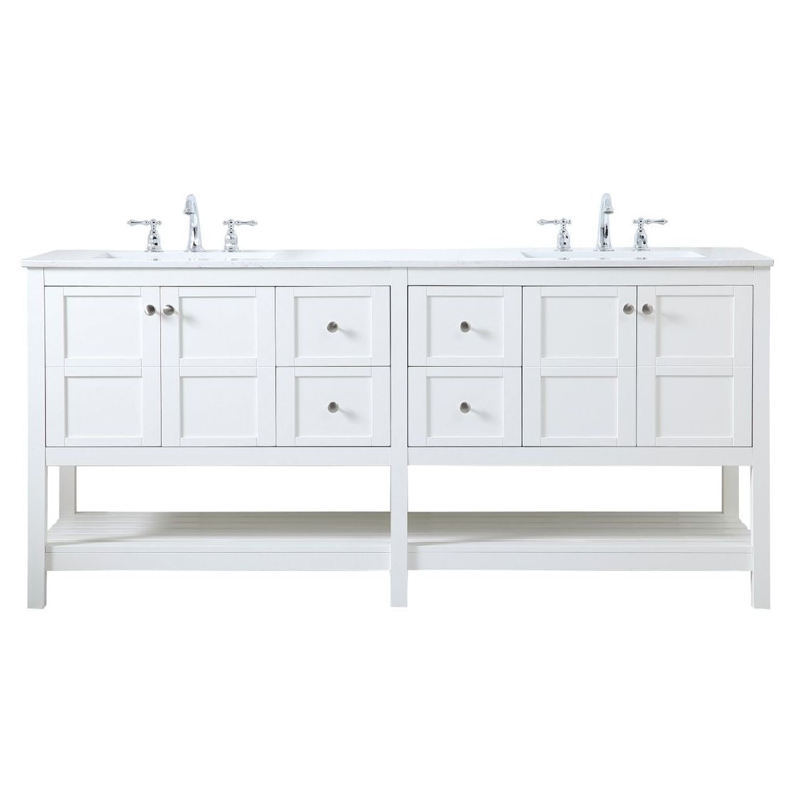 VF16472DWH 72" Double Bathroom Vanity in White