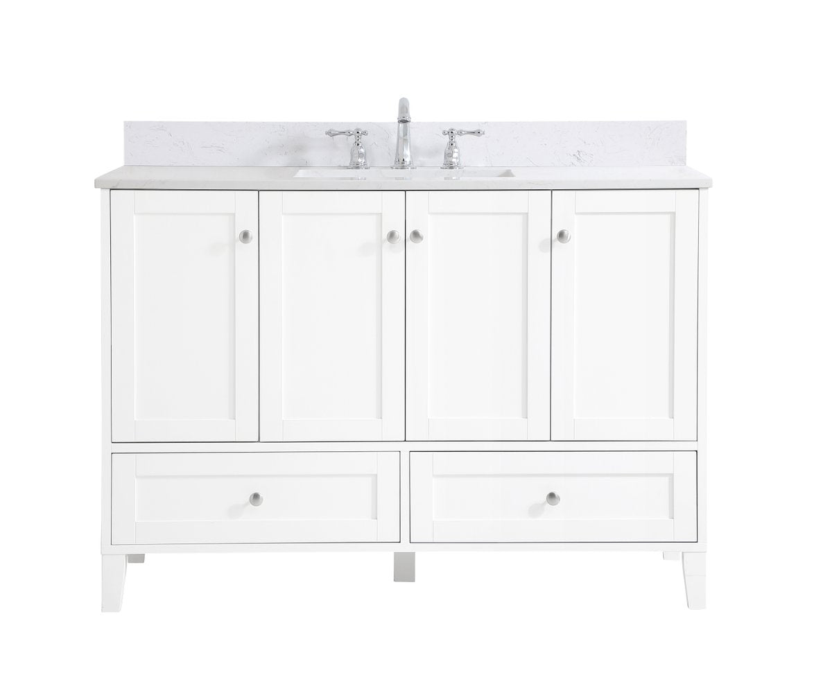 VF18048WH-BS 48" Single Bathroom Vanity in White With Backsplash