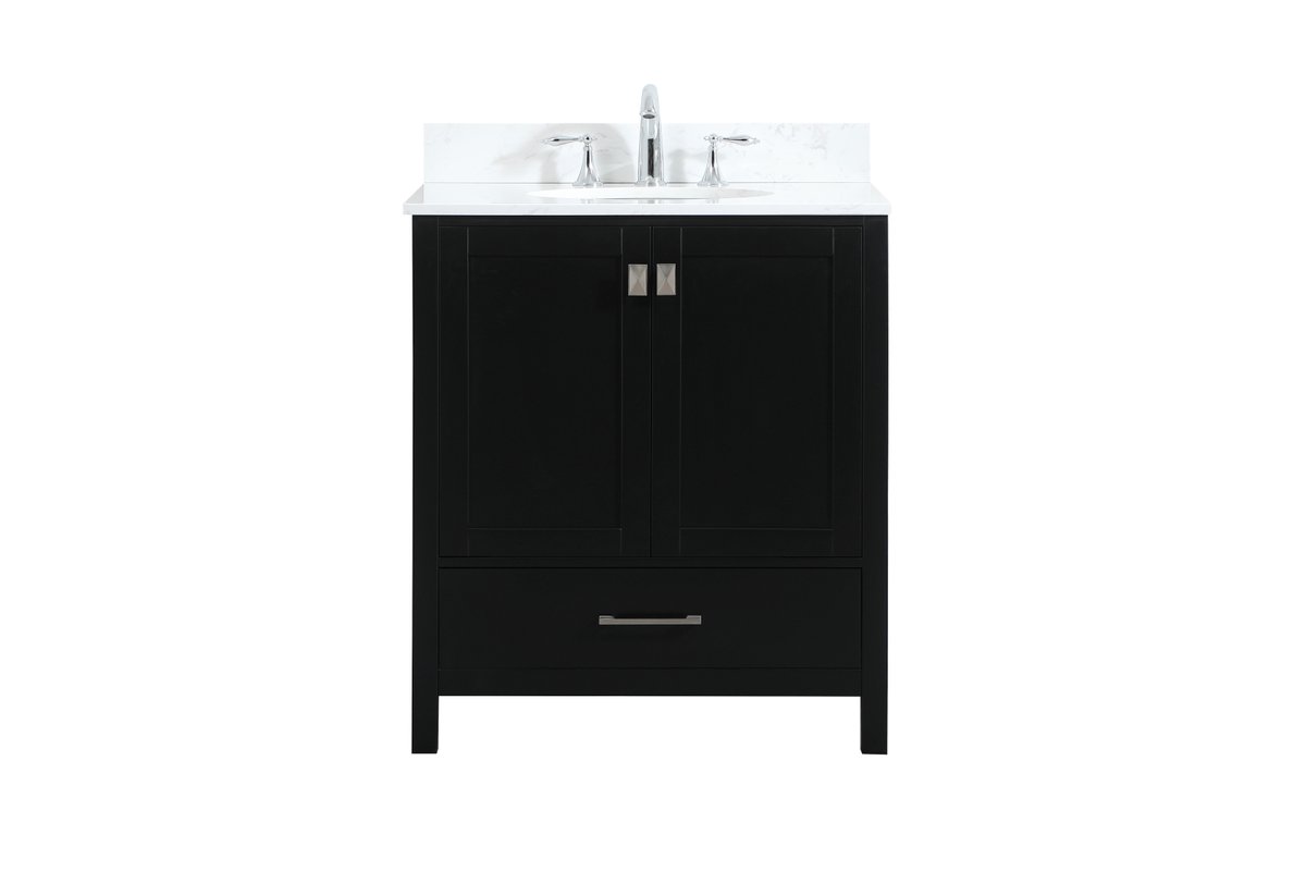 VF18830BK-BS 30" Single Bathroom Vanity in Black With Backsplash