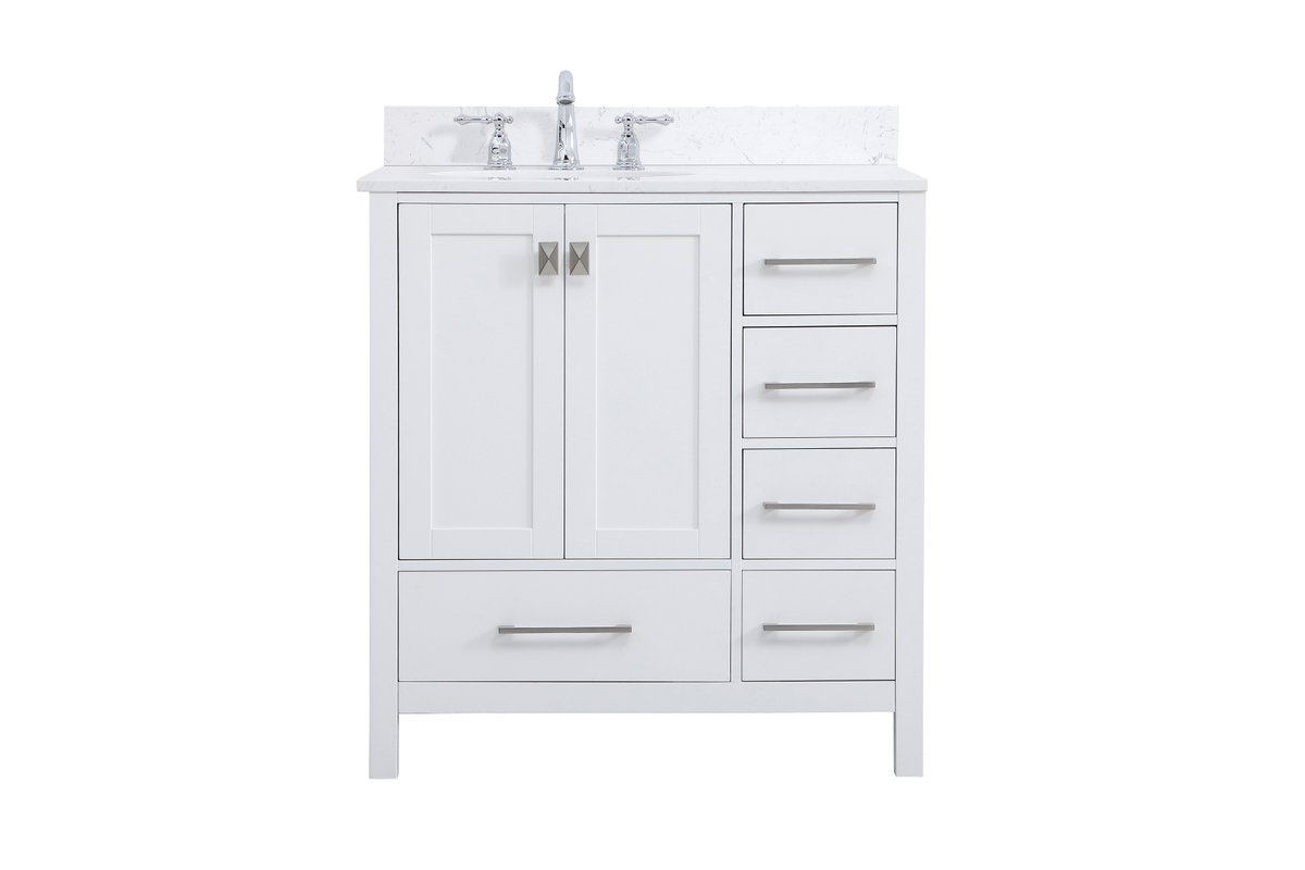 VF18832WH-BS 32" Single Bathroom Vanity in White With Backsplash