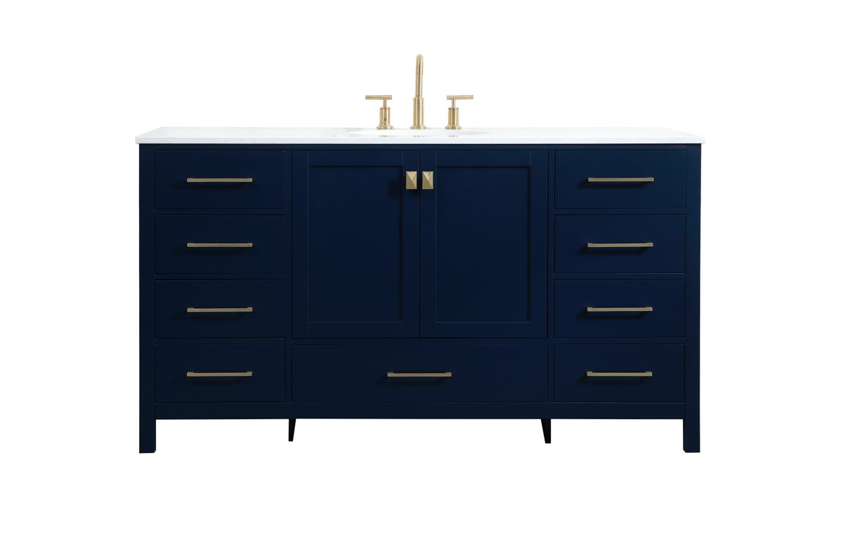 VF18860BL 60" Single Bathroom Vanity in Blue