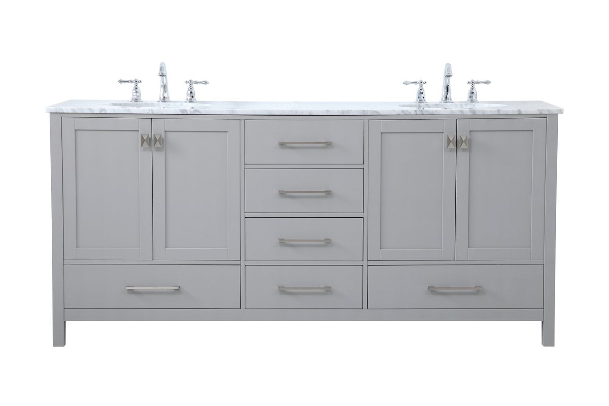 VF18972DGR 72" Double Bathroom Vanity in Gray