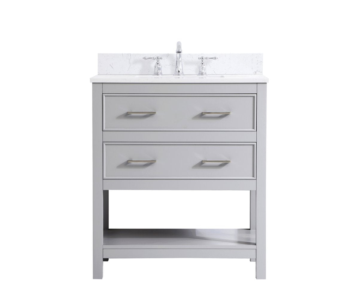 VF19030GR-BS 30" Single Bathroom Vanity in Grey With Backsplash
