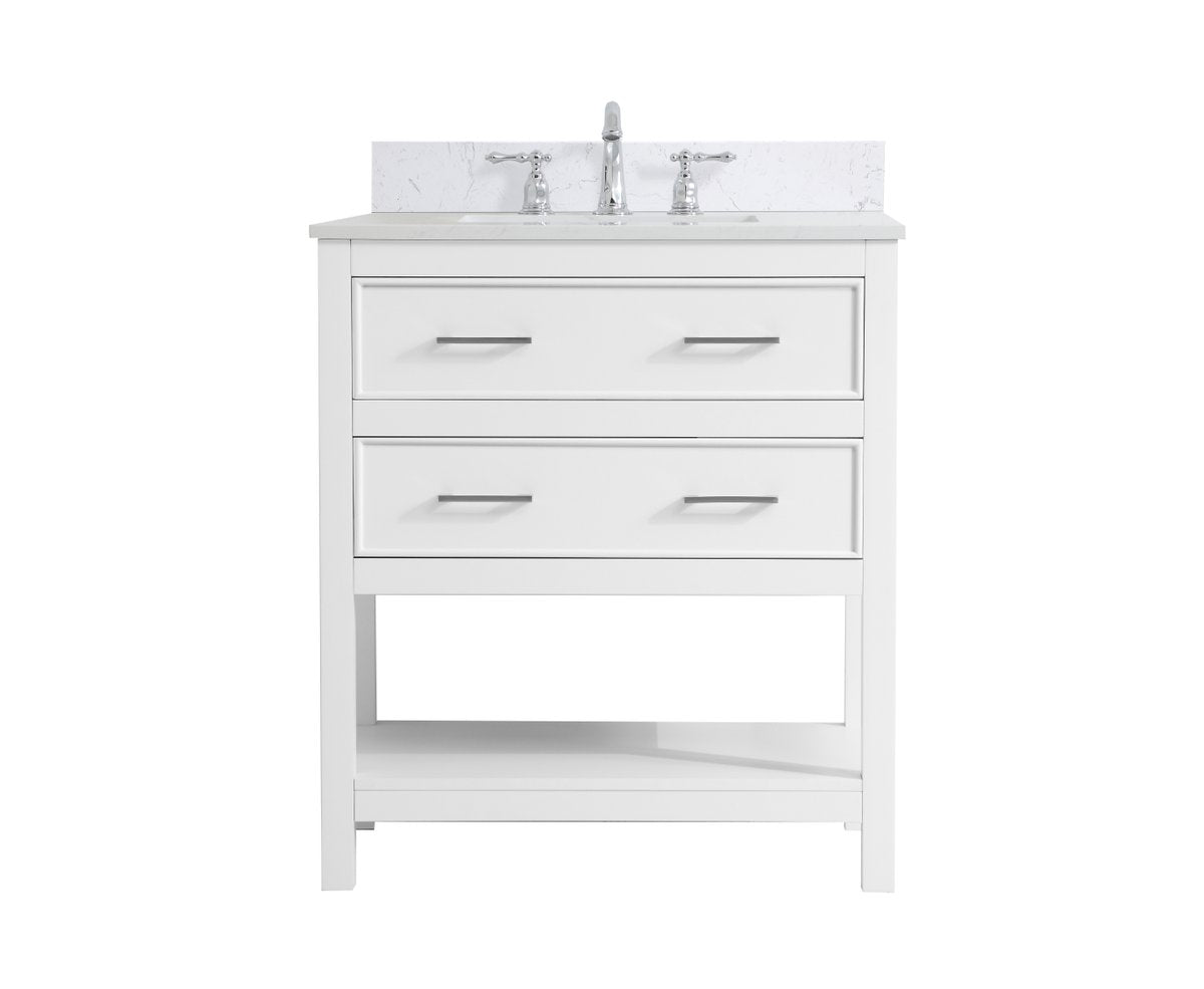 VF19030WH-BS 30" Single Bathroom Vanity in White With Backsplash