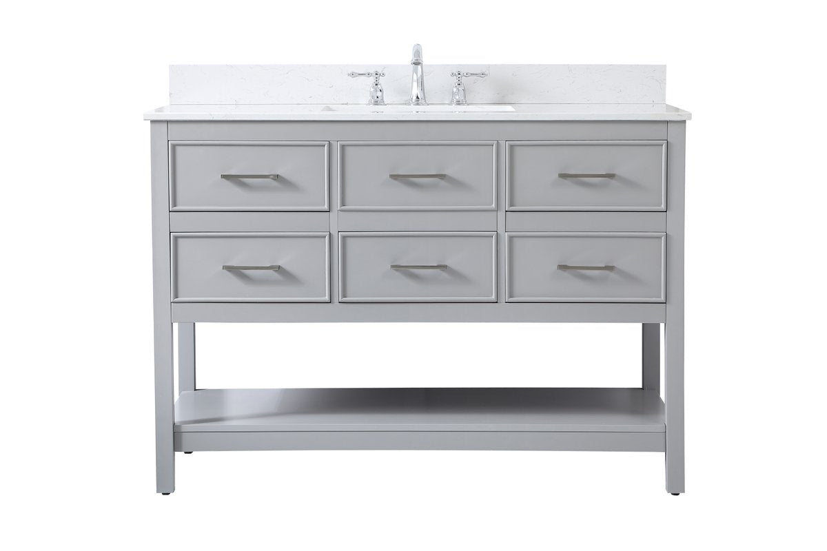 VF19048GR-BS 48" Single Bathroom Vanity in Gray With Backsplash