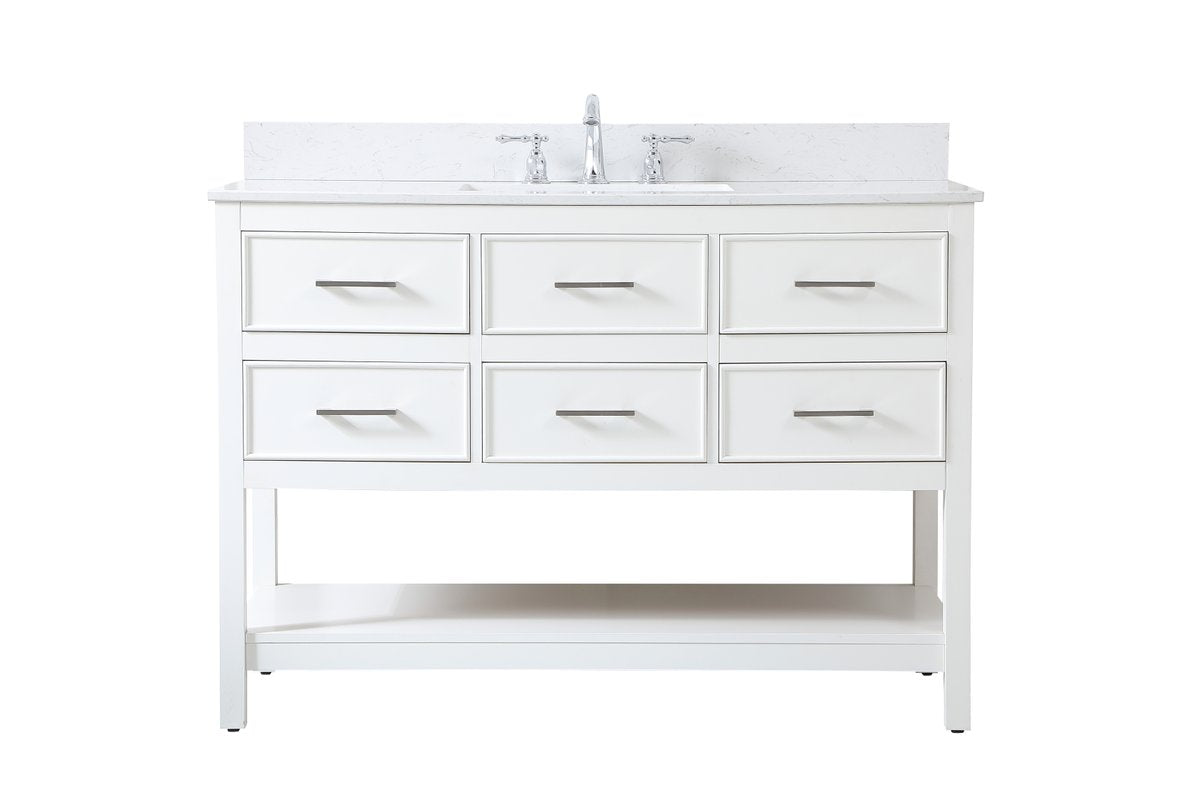 VF19048WH-BS 48" Single Bathroom Vanity in White With Backsplash
