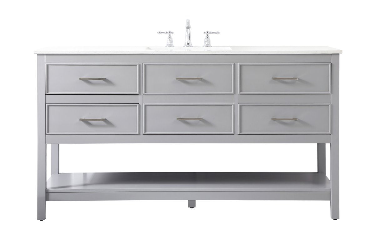 VF19060GR 60" Single Bathroom Vanity in Gray