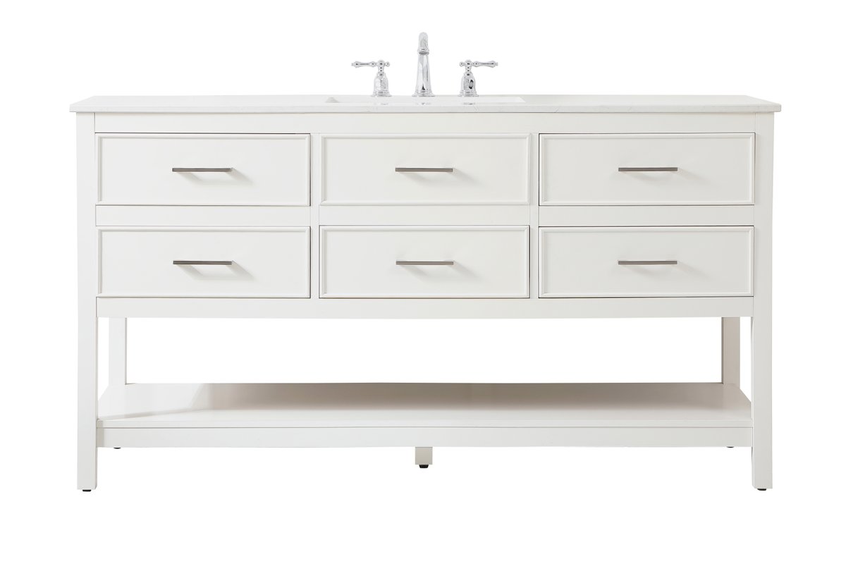 VF19060WH 60" Single Bathroom Vanity in White