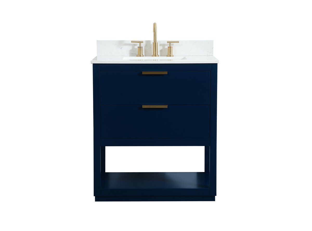 VF19230BL-BS 30" Single Bathroom Vanity in Blue With Backsplash