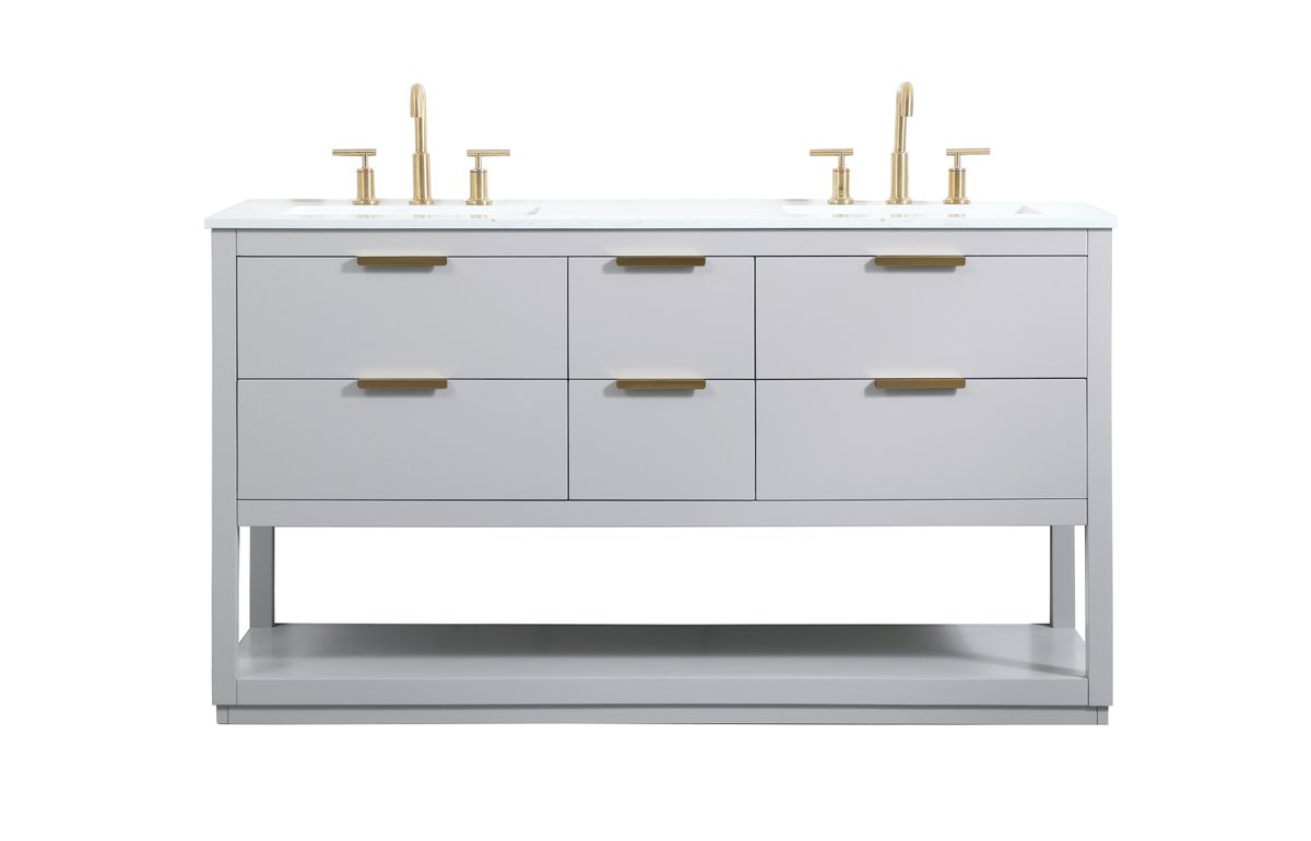 VF19260DGR 60" Single Bathroom Vanity in Grey