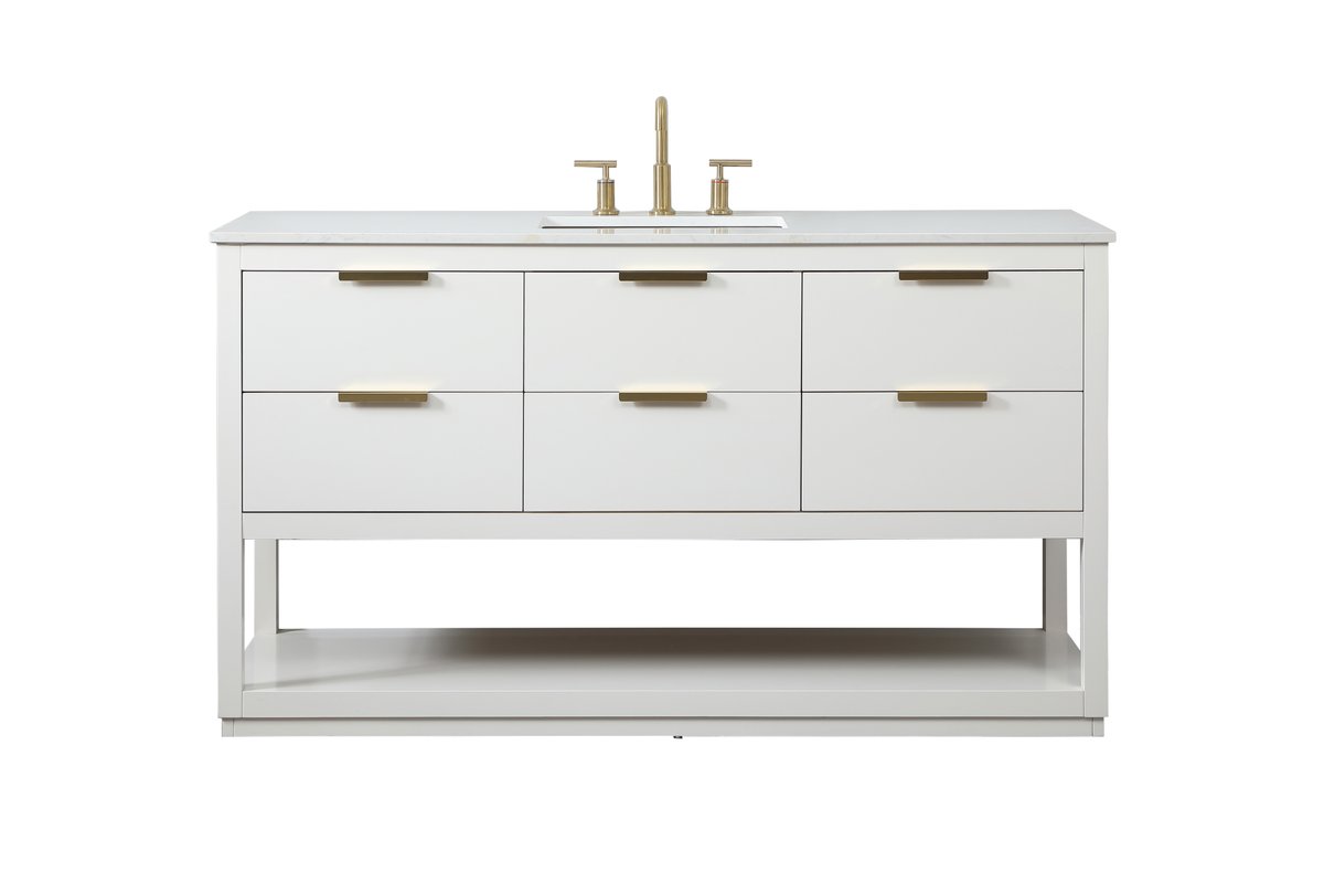 VF19260WH 60" Single Bathroom Vanity in White