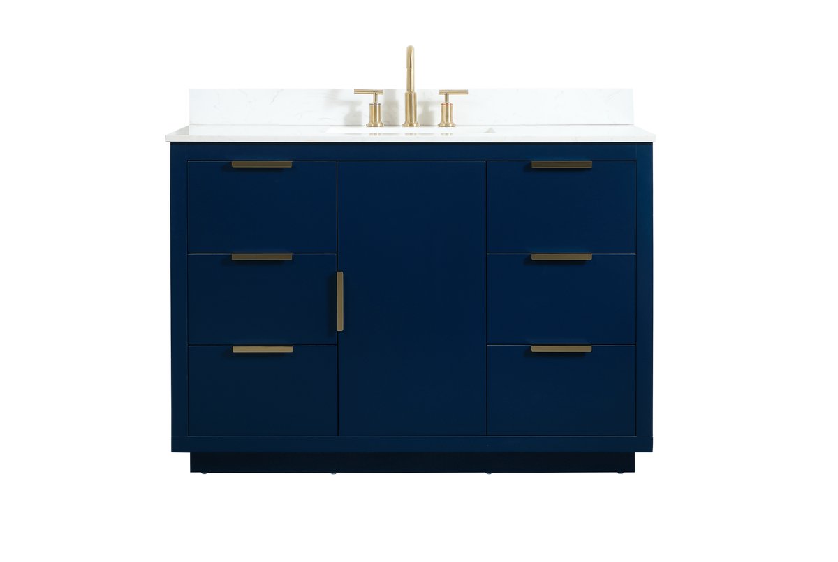 VF19448BL-BS 48" Single Bathroom Vanity in Blue With Backsplash
