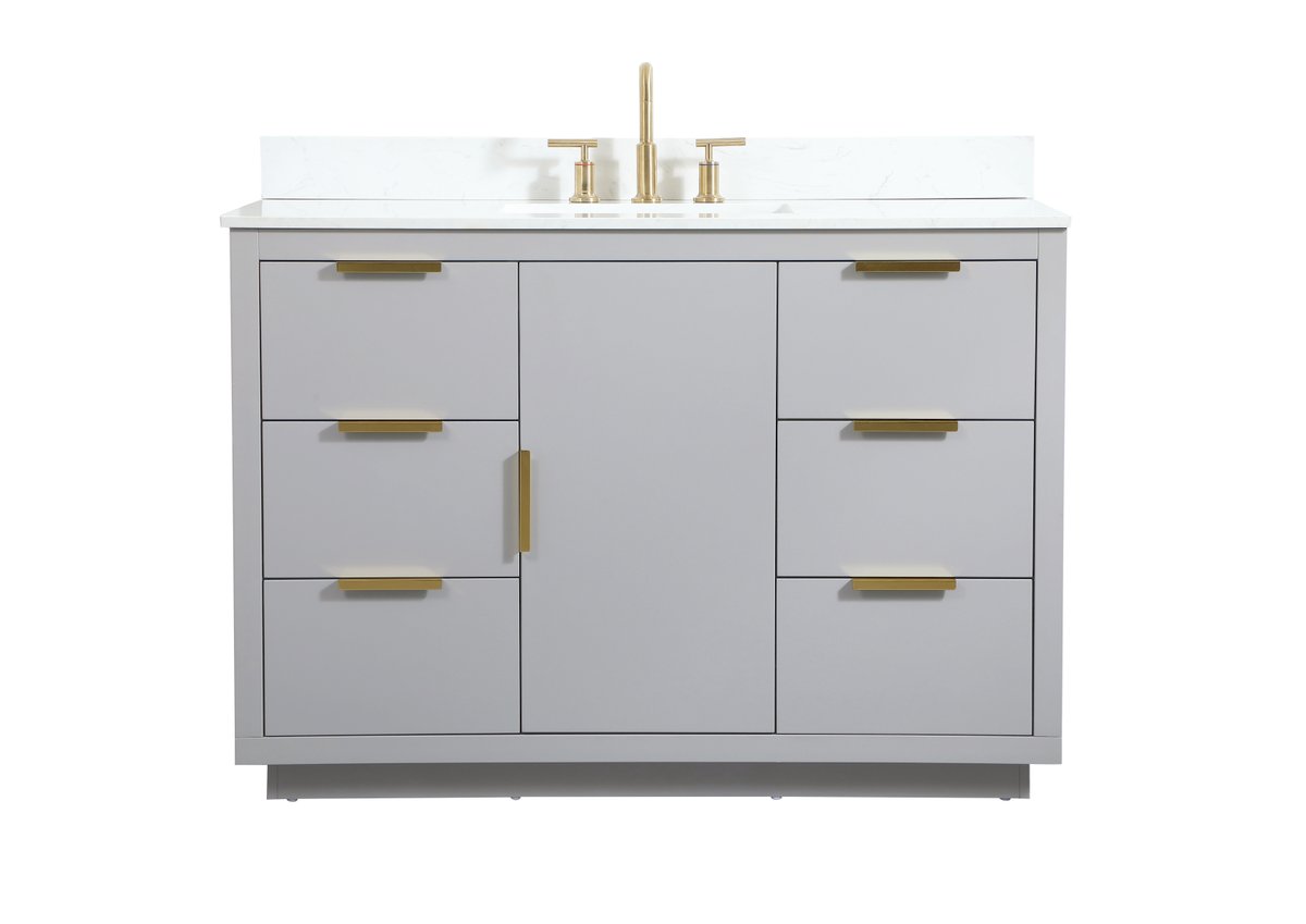 VF19448GR-BS 48" Single Bathroom Vanity in Grey With Backsplash