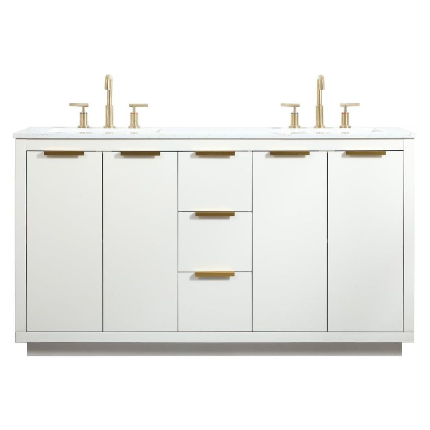 VF19460DWH 60" Double Bathroom Vanity in White