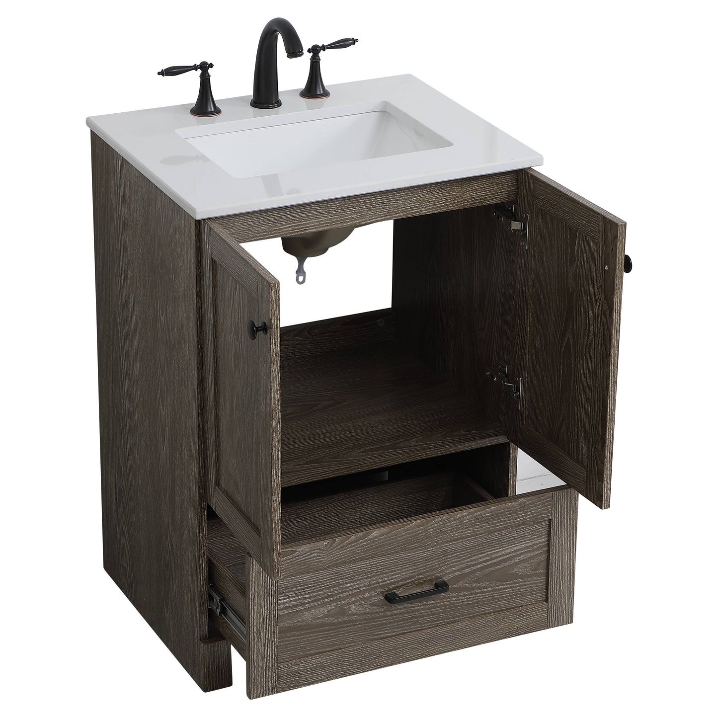 VF2824WO 24" Single Bathroom Vanity in Weathered Oak