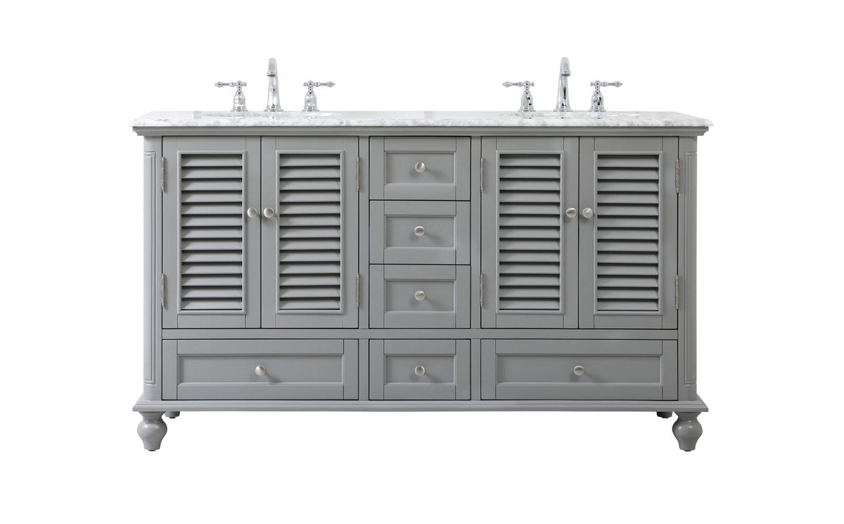 VF30560DGR 60" Double Bathroom Vanity in Grey