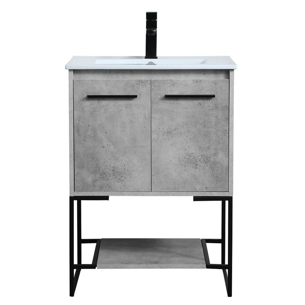 VF42024CG 24" Single Bathroom Vanity in Concrete Grey
