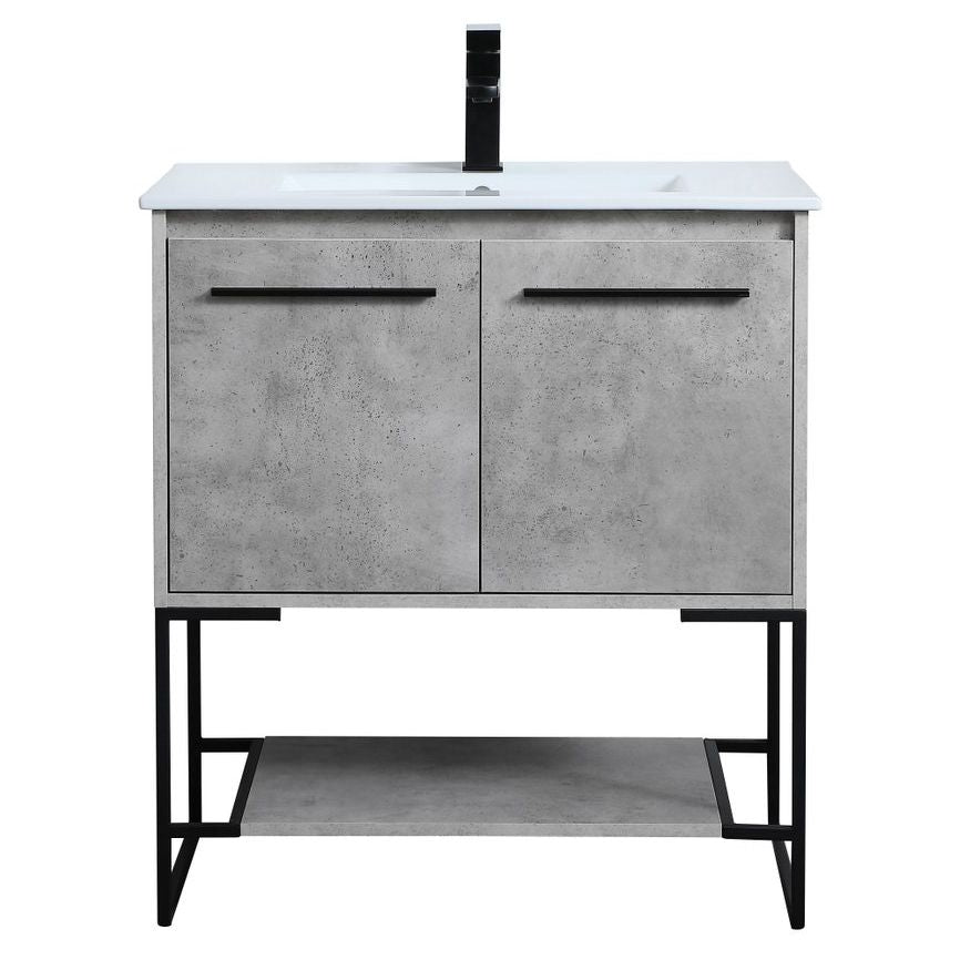 VF42030CG 30" Single Bathroom Vanity in Concrete Grey