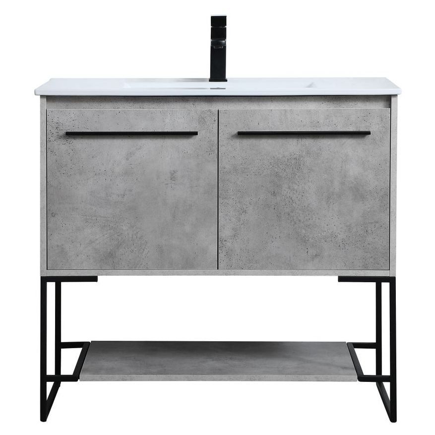 VF42036CG 36" Single Bathroom Vanity in Concrete Grey