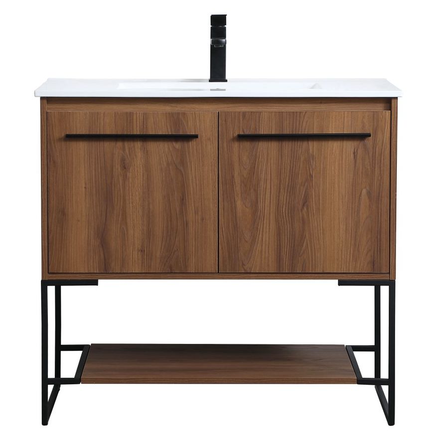 VF42036WB 36" Single Bathroom Vanity in Walnut Brown