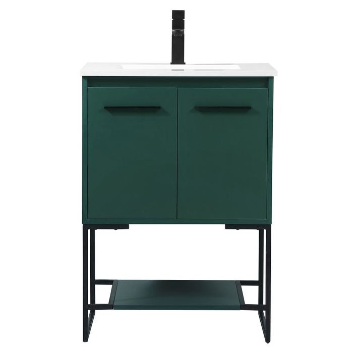 VF42524MGN 24" Single Bathroom Vanity in Green