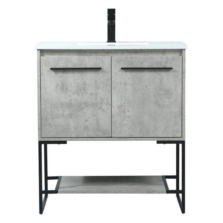 VF42530MCG 30" Single Bathroom Vanity in Concrete Grey