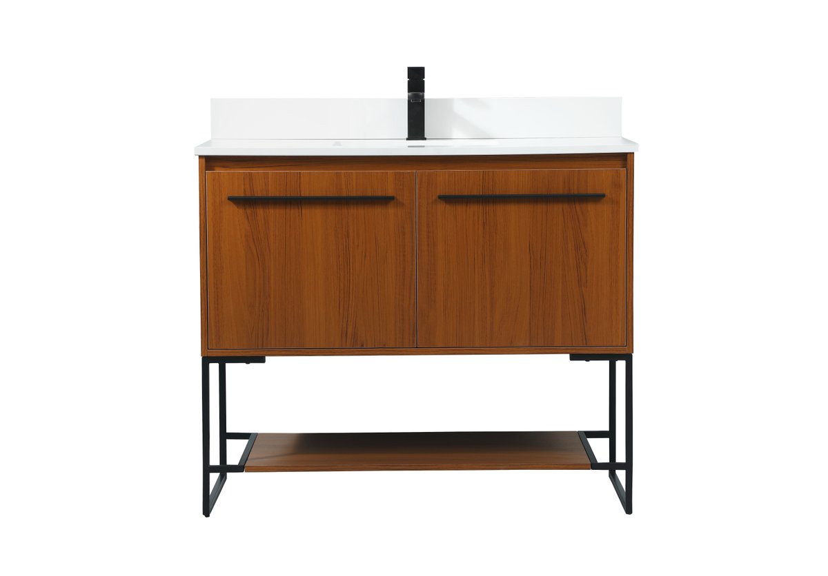 VF42540MTK-BS 40" Single Bathroom Vanity in Teak With Backsplash