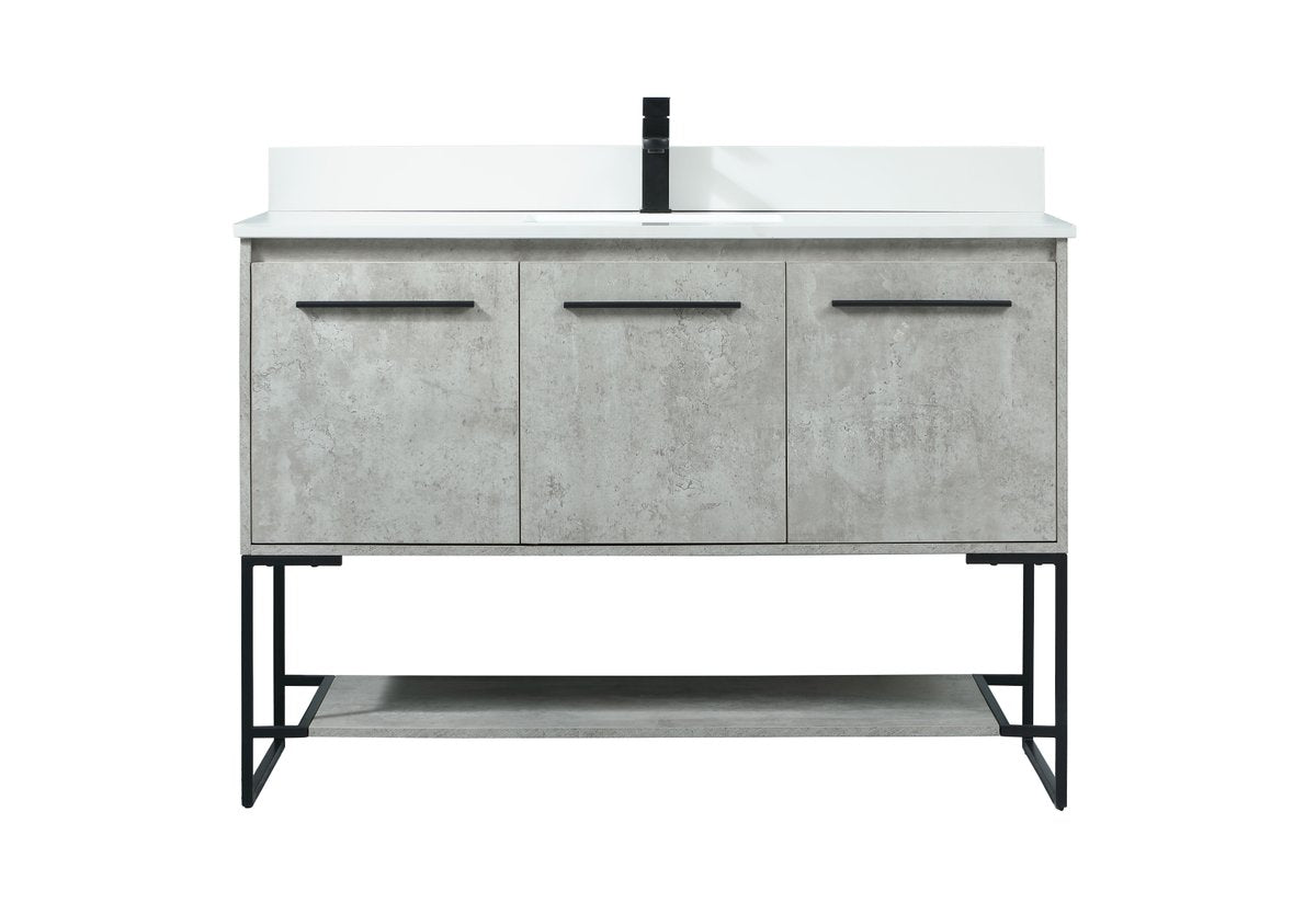 VF42548MCG-BS 48" Single Bathroom Vanity in Concrete Grey With Backsplash