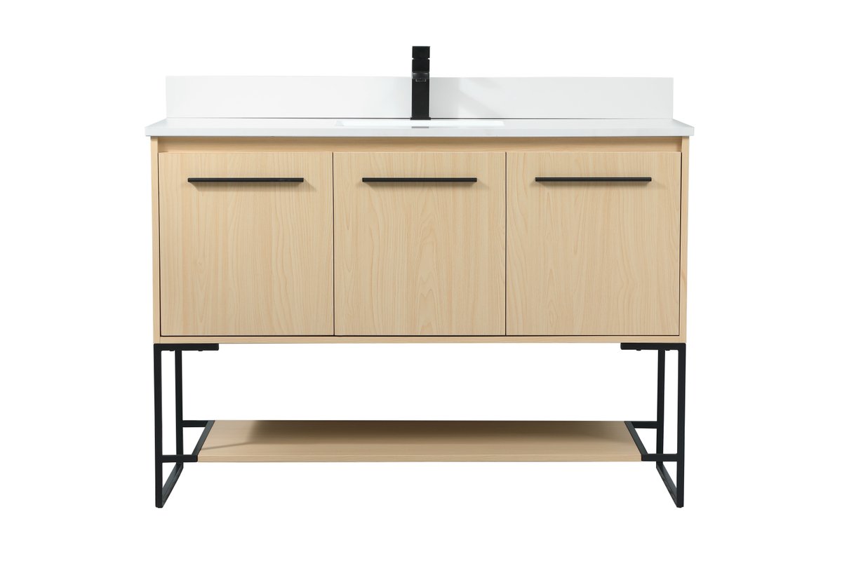 VF42548MMP-BS 48" Single Bathroom Vanity in Maple With Backsplash