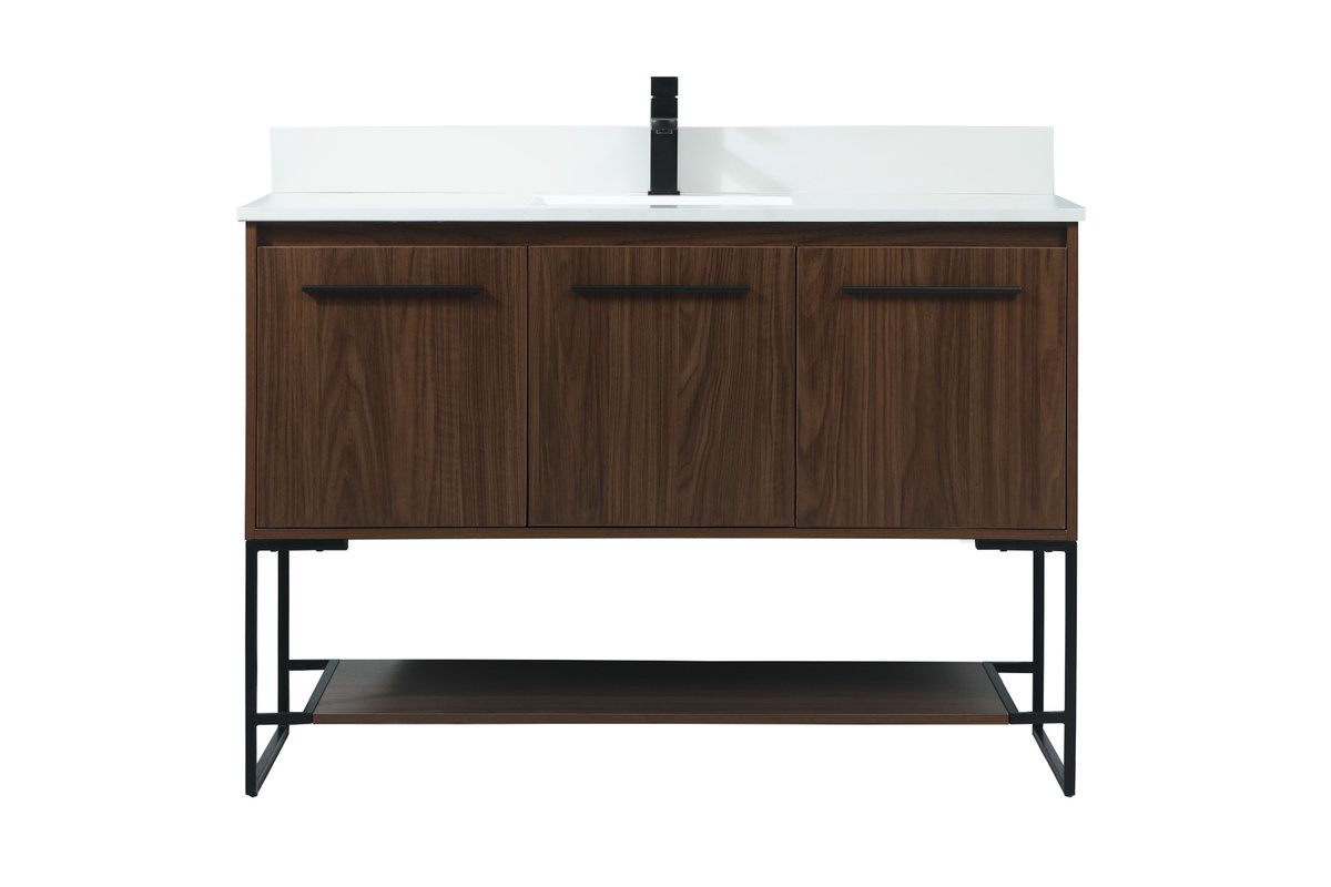 VF42548MWT-BS 48" Single Bathroom Vanity in Walnut With Backsplash
