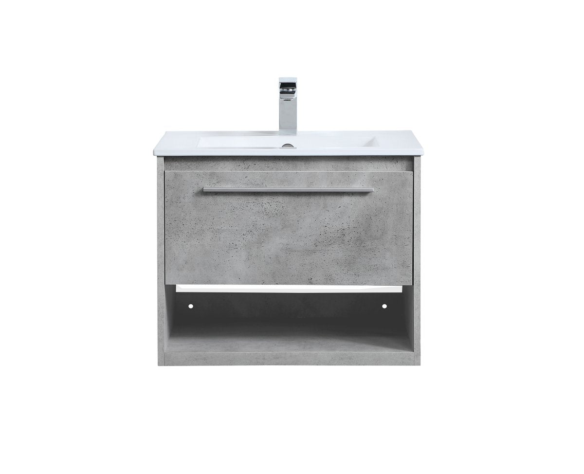 VF43024CG 24" Single Bathroom Floating Vanity in Concrete Grey
