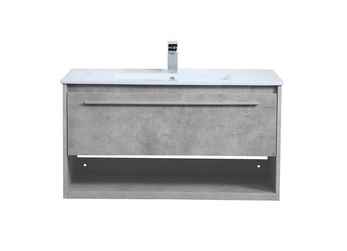 VF43036CG 36" Single Bathroom Floating Vanity in Concrete Grey