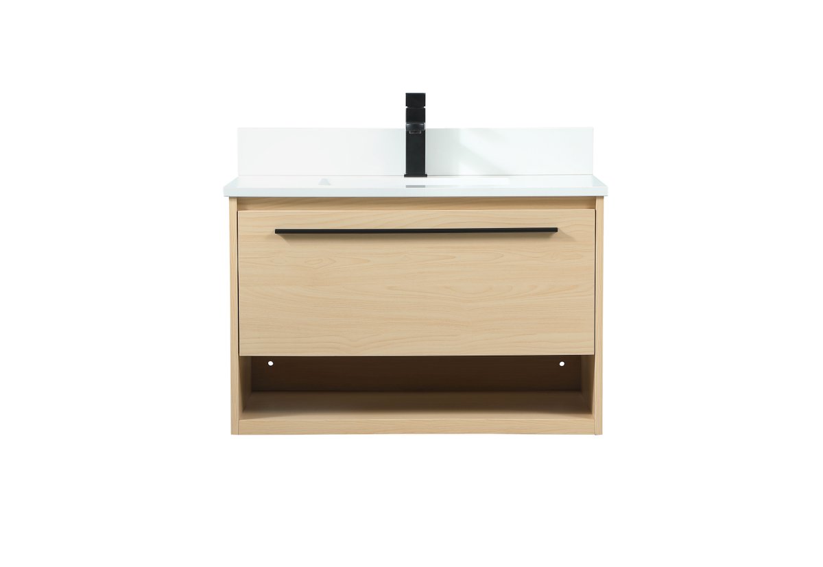 VF43530MMP-BS 30" Single Bathroom Vanity in Maple With Backsplash