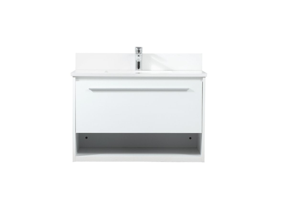 VF43530MWH-BS 30" Single Bathroom Vanity in White With Backsplash